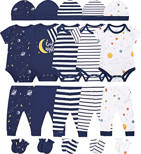 ABeCue Layette Essentials Set for Newborn Baby Boy Infant Clothes Gift Set Dark Blue 3, 3-6 Months