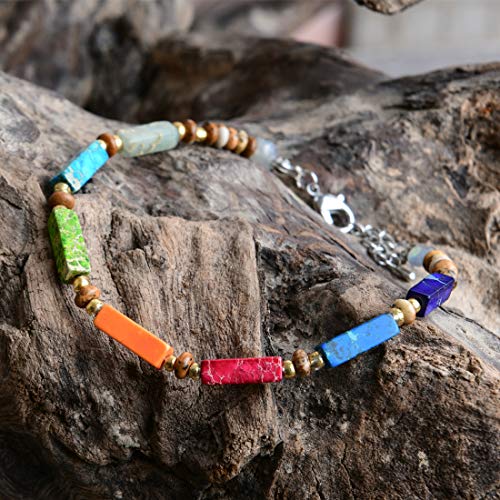 Image of YGLINE Tree of Life Yoga Healing Stone Bracelets,Multilayer Lotus Chakra Stone Reiki Bracelet Sets,Anxiety Crystal Natural Stone,for Women Stress Relief