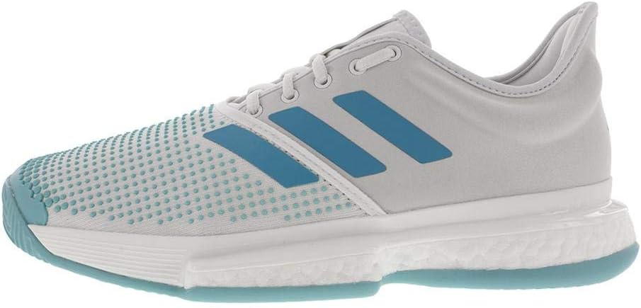 adidas SoleCourt Boost x Parley Womens Tennis Shoe (White/Teal) (9)
