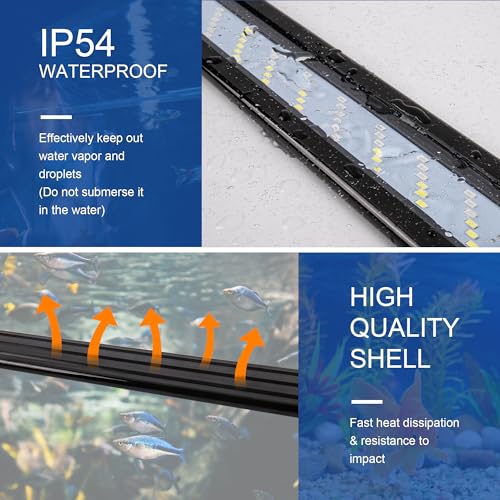 Image of Led Aquarium Light, Full Spectrum Fish Tank Lights, 40 Gallon Freshwater Fishtank Hood Lighting for Grow Fish, Plants, Adjustable from 36 to 44 Inch