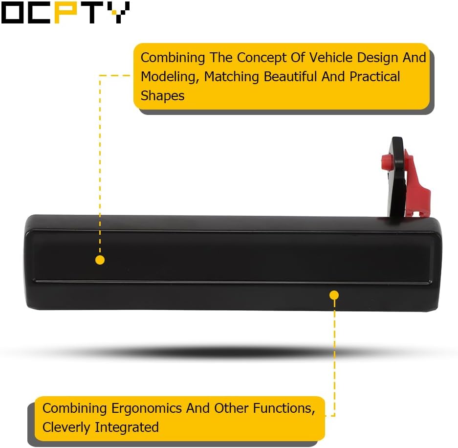OCPTY Door Handles Exterior Driver Passenger Side Replacement fit 1985-1994 for S10 Outside Door Handles Black(2pcs)