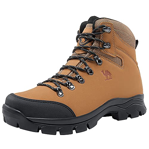 CAMEL CROWN Botas de Senderismo para Hombre, Zapatos de Deporte Senderismo Cordones Botas con Puntera Impermeable Cover