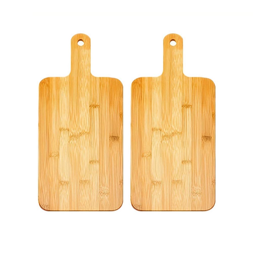 Hndhbfgrt Eco-Friendly Bamboo Chopping Board for Kitchen with Handle - Ideal for Pizza, Bread, Steak