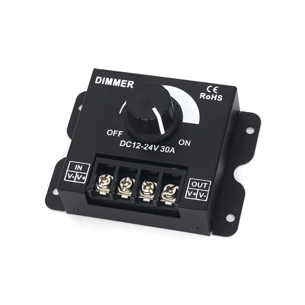 HiLetgo 2-in-1 LED Dimmer Switch 12V-24V 30A 360W Adjustable Voltage Regulator Brightness Controller for 5050 LED Strip Light - Image 3