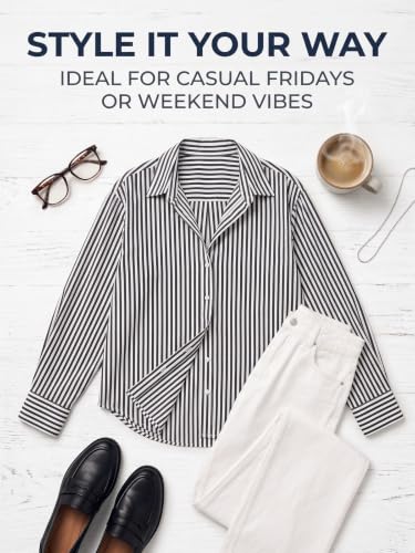 Women's Striped Button Down Top - image 6