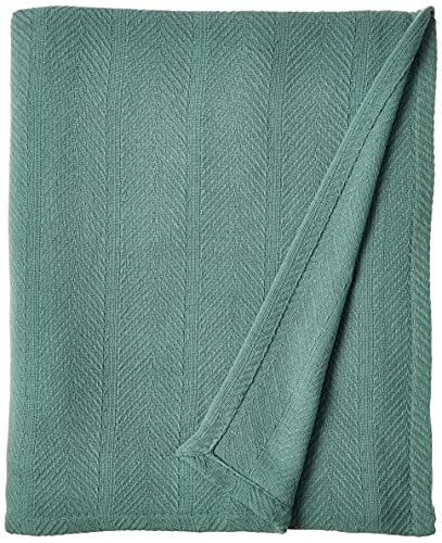 Eddie Bauer - King Blanket, Lightweight Cotton Bedding, Home Decor for All Seasons (Herringbone Green, King)
