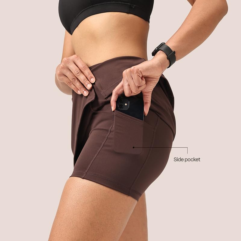 Image of BlissClub Ultimate Skorts | in-Built Shorts | Side Pocket | Side Slit at Hem | Invisible Back Pocket | CloudSoft TM Fabric