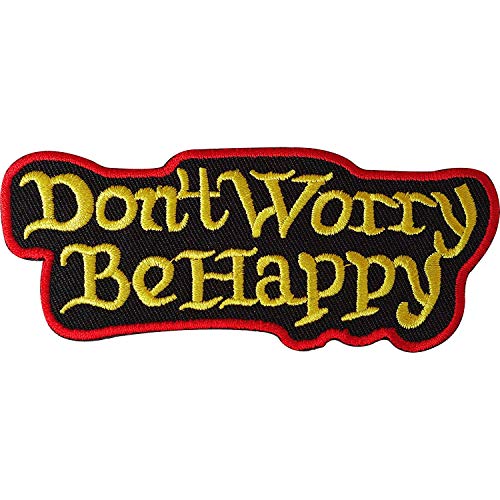 Don t Worry Be Happy Iron On Patch Sew On Embroidered Rasta Music Biker Badge