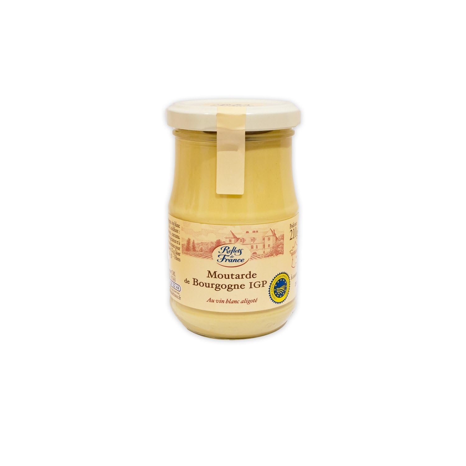 REFLETS DE FRANCE – Moutarde de Bourgogne onctueuse au vin blanc, saveur raffinée (Pot 210g) - Le Lot De 4