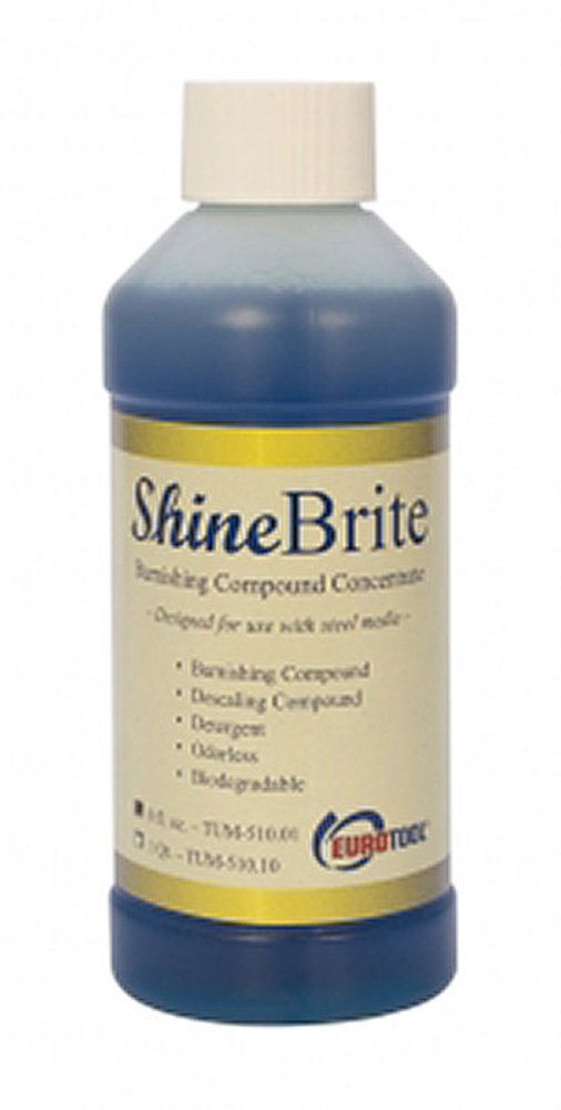 SHINEBRITE 8 Oz Blue Liquid Burnishing Compound for Steel & Stainless Steel, Made in USA