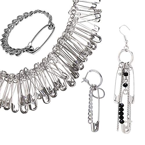 500PCS Safety Pin Set, Large afety Pin There are 7 Kinds of Classification Size 19mm-55mm, and Durable Metal Pins, Can be Used for Office, Home, Clothes Cloth Arts DIY Handbags Jewelry