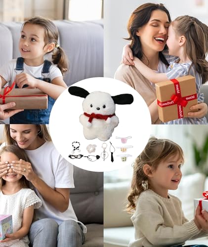 Image of Plush Keychain, Cute for Girls, Fashionable Bag Charms for Handbags, 12cm High, Cute Image Keychain of White Puppy