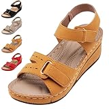 Orthopedische Sandalen Voor Dames, Met Steunzoolplatform Met Wigglijschoenen, Comfortabele Zomerwandelsandalen (43,Bruin)