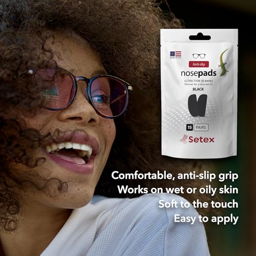 Image of Setex Gecko Grip Ultra-Thin 0.6mm Anti Slip Eyeglass Nose Pads 15 Pr. Black