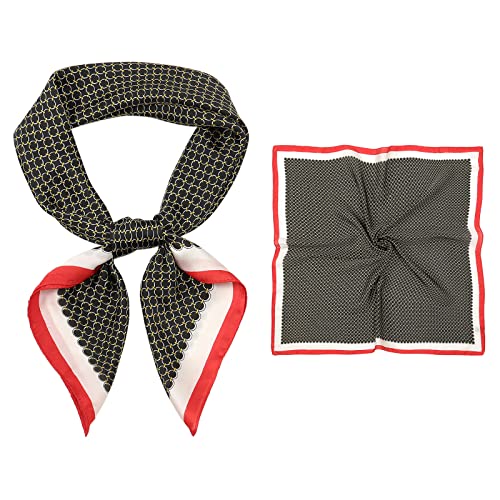 6 Sciarpe Nautiche Quadrate Rosso-Bianco-Blu - Seta Imitata 50x50cm | Foulard Marinaio Donna