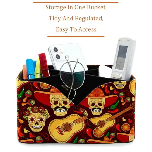 Porte-crayons et pot de rangement de bureau avec 4 compartiments skull - 3