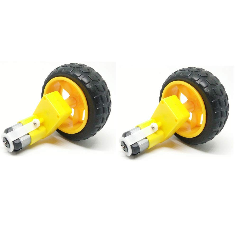 Robocraze Single Shaft L-Shaped 60 RPM BO Motor with 65X25 65 X 25 Wheel - 2 Sets | Robotic Vehicles (B07MX97F2C) Amazon Price History, Amazon Price Tracker