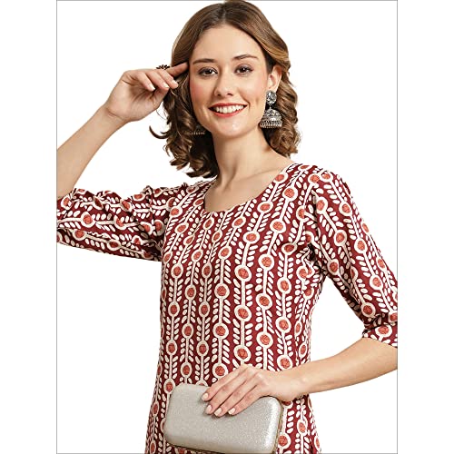 Image of Pinkmint Women's Crepe Digital Printed Straight Kurta
