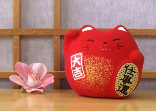 Maneki Neko Feng Shui Lucky red cat for prosperity in business