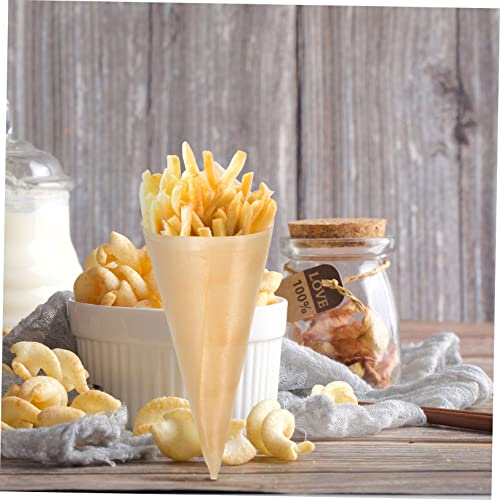 SHOWERORO Cone De Carretel De Madeira 50 Pçs Porta Aperitivo Cone De Degustação De Madeira Cones De