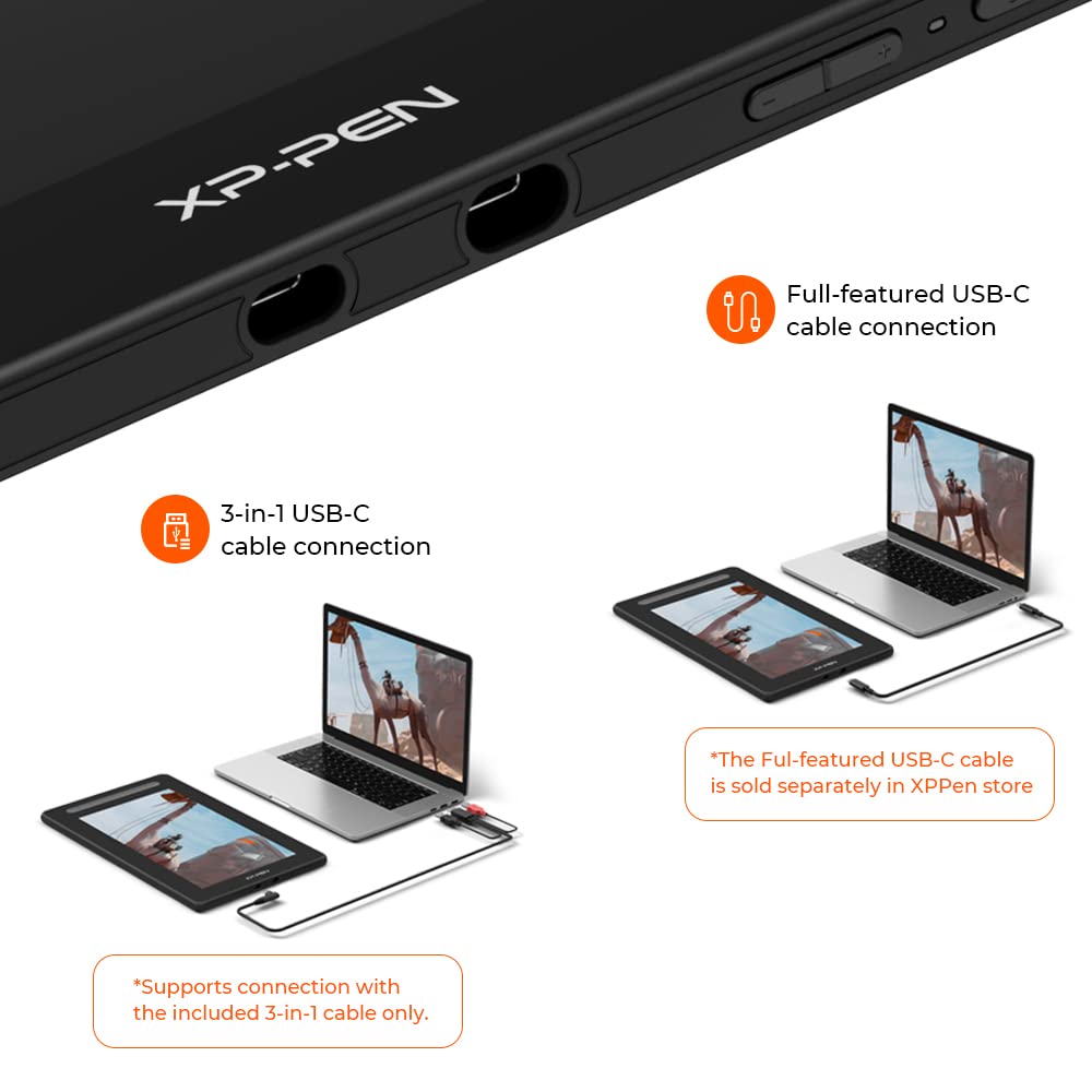 XP-PEN Tavoletta Grafica con Schermo Artist 13 (2a generazione), Display 13.3" FHD 1920x1080, stilo X3 Elite, per Principianti, supporta Windows, Mac, Chrome OS, Android
