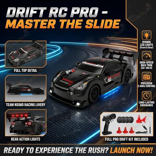 Image of TheLittleOnes 4x4 Rc Drifting Car - Rc Drift Cars High Speed Remote Control Drift Car 2.4GHz Remote Control Drift Stunt Off Road Cars 360 Rotation Toys For Kids & Adults Boys & Girls [ShadowDrift Pro