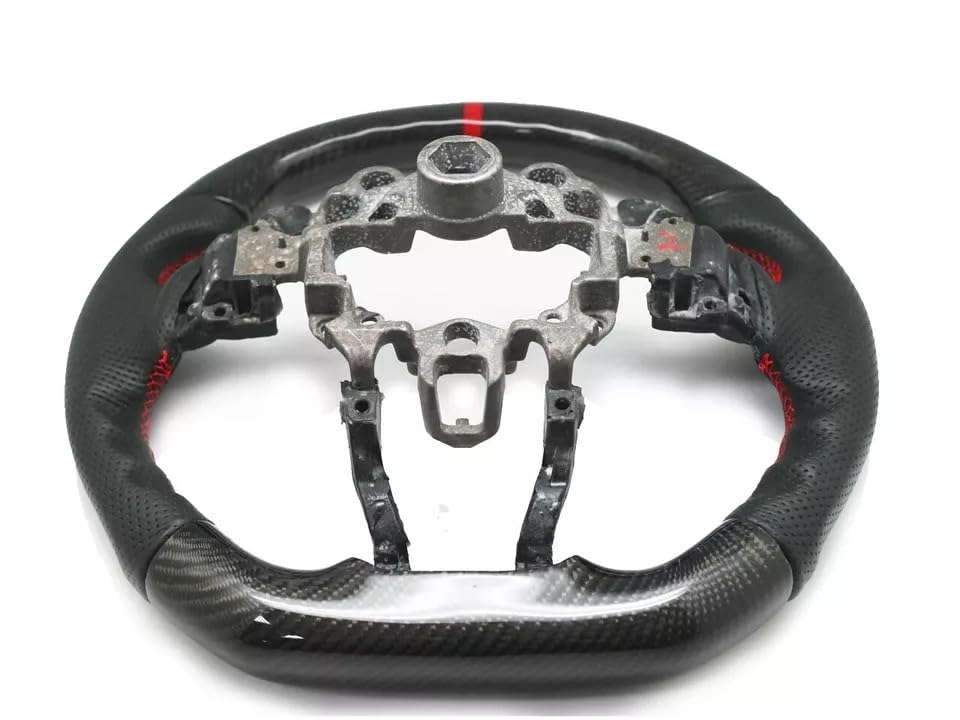 Carbon-Lenkrad, perforiertes Leder, rote Streifen, kompatibel mit MX-5 ND 2015–2024