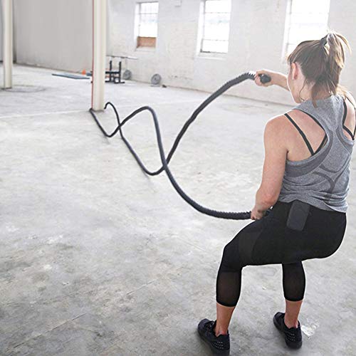 Nisorpa Battle Rope with Protective Sleeve,30Ft Exercise Training Rope 1.5 Inch Diameter 100% Poly Dacron High Tensile Strength Battle Ropes for Strength Training Workout Ropes Heavy Duty Home Gym
