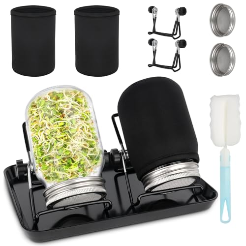 Mineup Mason Jar Sprouting Kit with Strainer Lids, 16oz
