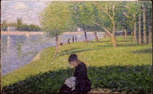 Poster Georges Seurat Un dimanche à la Grande Jatte toile pour salon 58x90cm