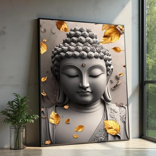 Toile bouddha zen décoration murale maison grand format pour créer un salon Feng Shui relaxant