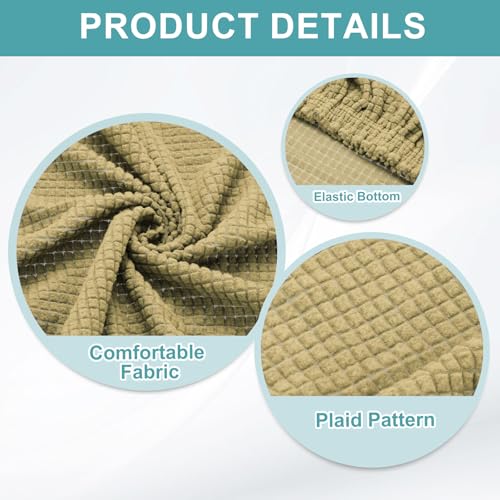 Housse de canapé-lit sans accoudoirs extensible beige 120-150cm en polyester