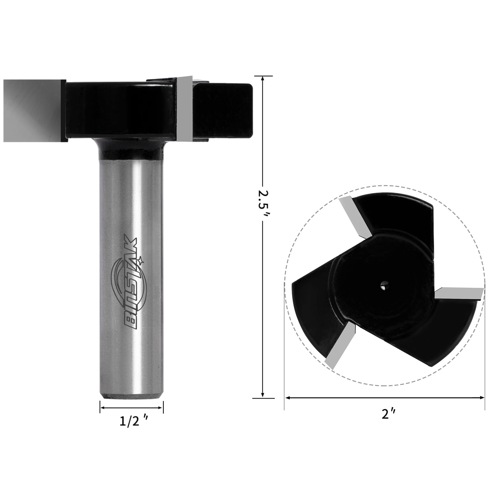 CNC Spoilboard Surfacing Router Bit, 1/2-Inch Shank 2-Inch Cutting