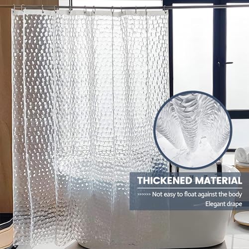 Aeici Plastic Shower Curtain 200 cm X 200 cm Waterproof Shower Curtain for Bathroom Bath, Eva Water Cube, W 78.7" x L 78.7" (1 Panels) - Image 4