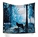 KHKJ Animale Lupo e Luna Decorazione arazzo Appeso a Parete Sfondo Psichedelico arazzo da Parete Soggiorno Camera da Letto A2 200x180cm