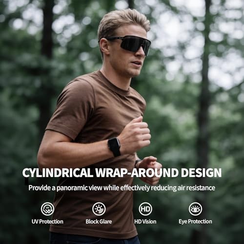 Image of BangLong XL 150MM Polarized Sport Sunglasses for Men Women UV400 Protection | TR90 Flexible Frame, TAC Scratch-Resistant Lens, 0.85oz Ultralight for Running Hiking Cycling Driving Baseball