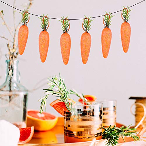 Luoem 20Pcs Easter Artificial Carrots Foam Glitter Powder Simulation Carrots Vegetables Home Kitchen Festival Decoration #TOP5
