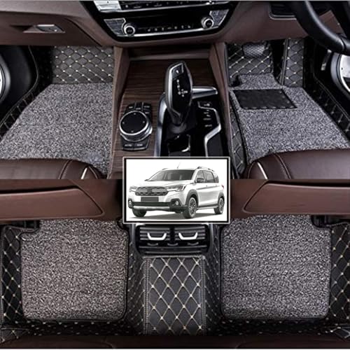 Image of Vahan Expo Premium 7D Car Mat Full Set for Maruti Suzuki XL-6 Facelift CNG /Petrol (2022-2025) || Luxury Leather Double-Stich 7D Car Floor Mat Complete Set || 100% Waterproof and Washable || Black