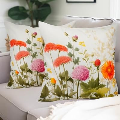 Nuoviyiya Floral Throw Pillow Covers 18x18 Inch...