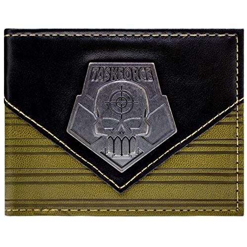 Suicide Squad Deadshot Task Force Metal Emblem Wallet Bi-Fold Id & Card Holder, Brown