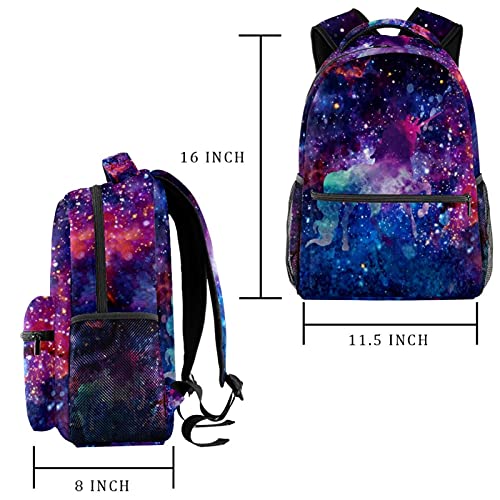 Sac à dos licorne galaxie pour ordinateur et école - 2