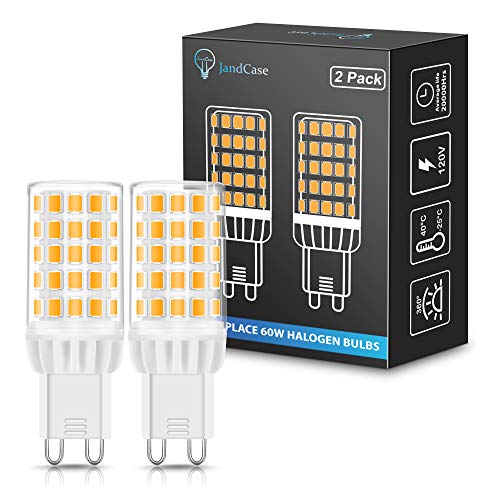 Jandcase G9 Led Bulb Dimmable, G9 Led Light Bulbs, 6W (60W Halogen Equivalent), Soft White 3000K, 600Lm, G9 Bi-Pin Base, 360° Beam Angle, For Home Lighting, Ceiling Lamp, Chandelier, 2 Pack #TOP21