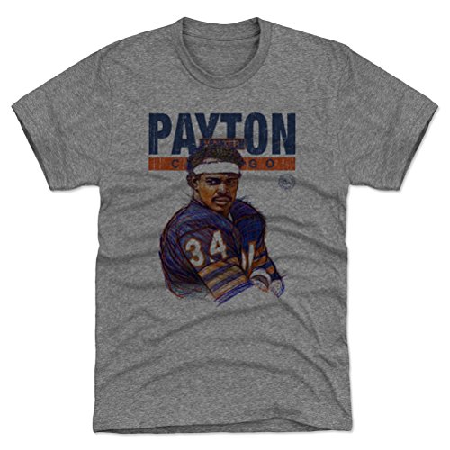 500 LEVEL Walter Payton T-Shirt (Premium Mens T-Shirt X-Large Tri Gray) - Walter Payton Game Face Chicago