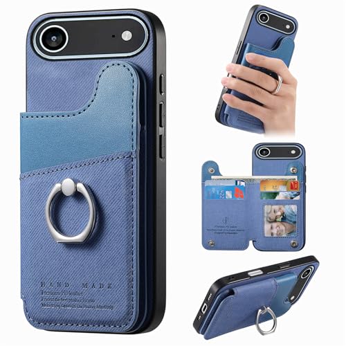 ONETHEFUL �Ή� iphone 17 air �P�[�X �蒠�^ �w�� �J�[�h���[ �����ӂ���17air �P�[�X �X�^���h�@�\ �����O�t�� ��phone17 �ǂ��� �J�o�[ ���z�^ For iphone17 air �J�o�[ �J�����ی� PU���U�[ RF