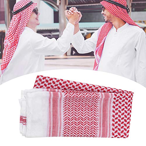 Men Arab Head Scarf Red Plaid Head Neck Scarf for Muslim Headwear Arabian Costume Accessories4