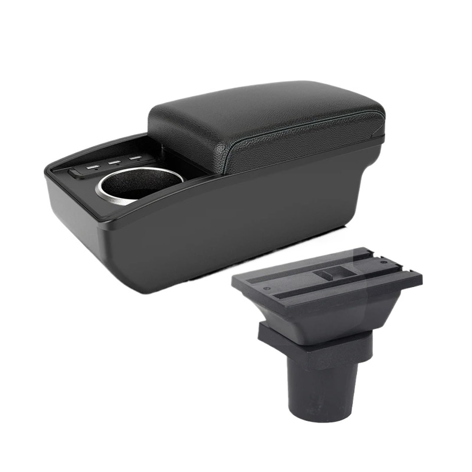 UMDJJU For Toyota For Yaris For Vitz For Hybrid Armrest Box Car Central Storage Retrofit Accessories Car Centre Console Armrest Box(B3 white line 6 usb)