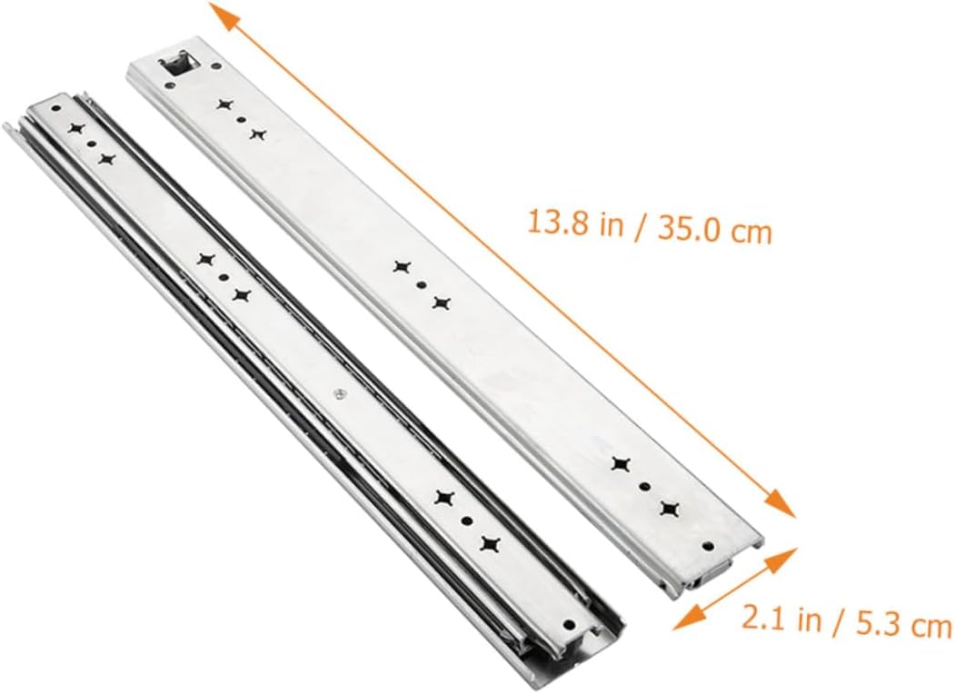 Heavy Duty Locking Drawer Slides Full Extension 14-inch Side Mount Ball Bearing Metal Rails for Cabinet and Dresser Drawers, 250 Lb Capacity, 2pcs Set