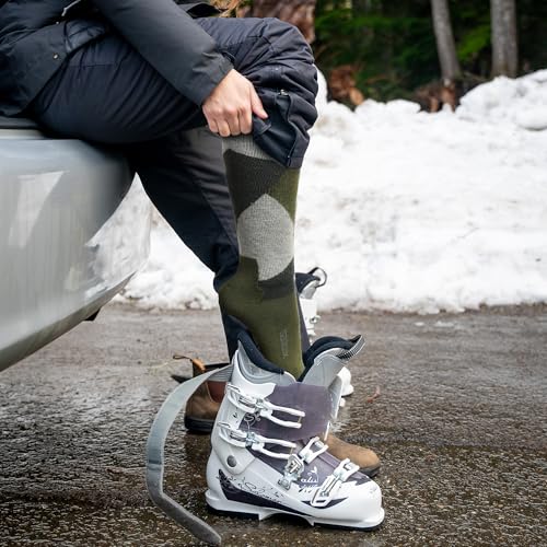 SAMSOX 2-Pair Merino Wool Snowboard Socks, Made in USA Midweight with Full Cushion, OTC Ski Socks for Men & Women (Loveland)4