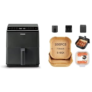 COSORI Pro III Air Fryer Dual Blaze 6 8-Quart Precise Temps Prevent Overcooking COSORI Air Fryer Disposable Paper