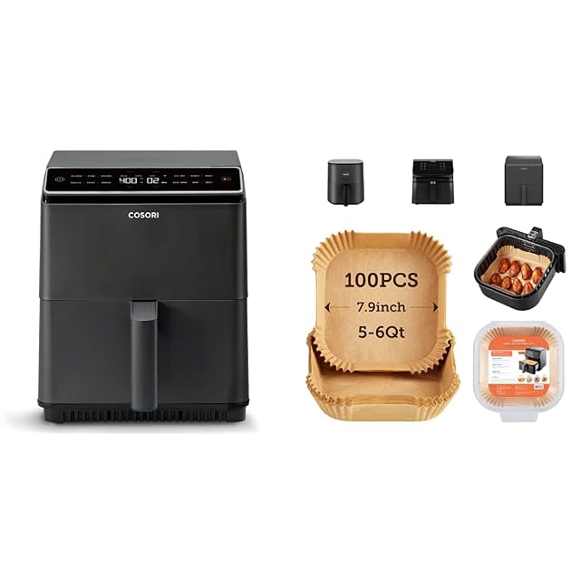 COSORI Pro III Air Fryer Dual Blaze 6 8-Quart Precise Temps Prevent Overcooking COSORI Air Fryer Disposable Paper